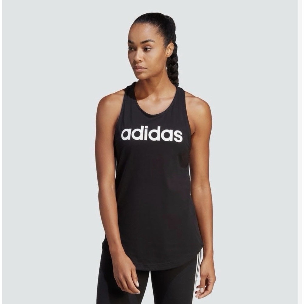 Adidas Essentials Linear Women's Size Small Loose Tank Top Black New